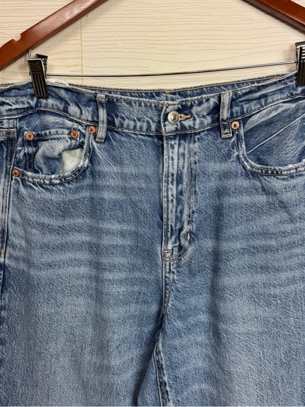 American Eagle High Rise Baggy Wide Leg Pants US 10 - Picture 4 of 10